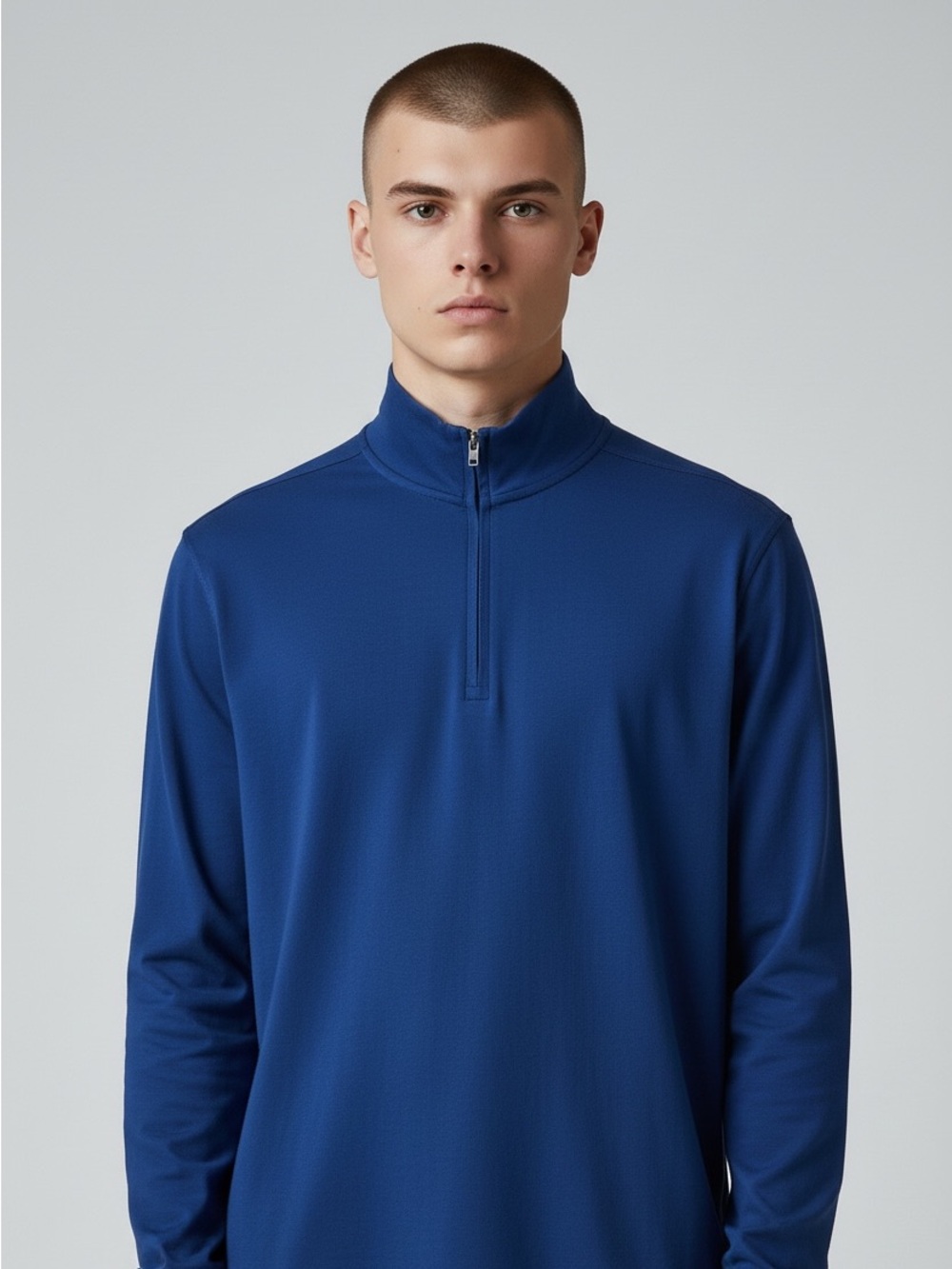United Colors Of Benetton Men's Zip-Up Sweater in Navy XL Merino Wool